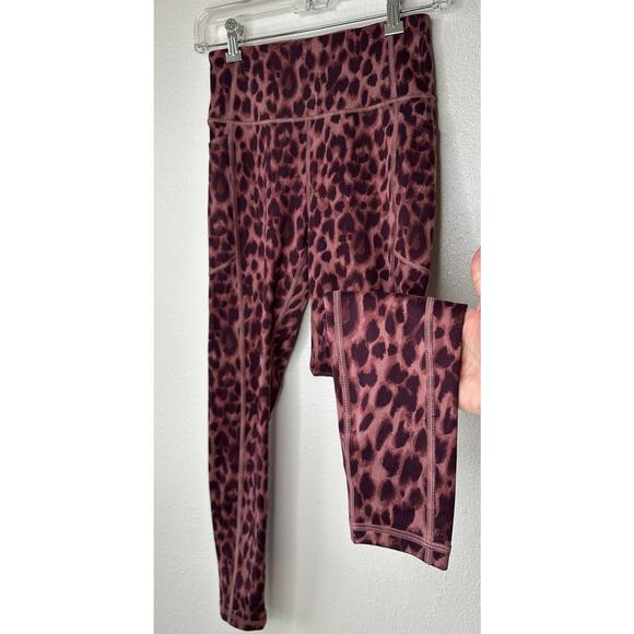 Victoria Secret Pink & Brown Leopard Print Pocketed Leggings 4 - Picture 1 of 9
